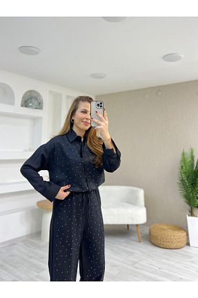 ست بالاتنه و پائین تنه مشکی زنانه بافتنی Mia - کد 924173836