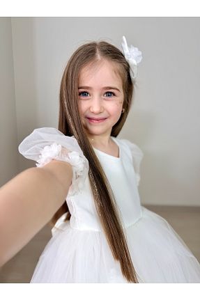 لباس مجلسی و فارغ التحصیلی سفید بچه گانه توری Gulsagg - کد 927555944