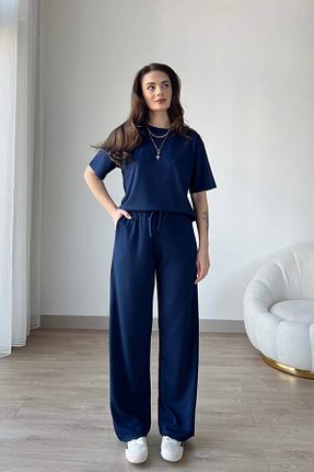 ست بالاتنه و پائین تنه سرمه ای زنانه بافتنی TrendyFashion - کد 906132073