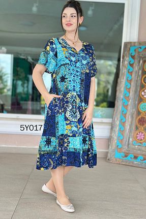 لباس آبی زنانه بافتنی İnce Topuk - کد 927544205