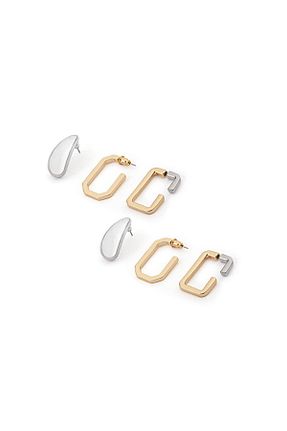 گوشواره جواهر طلائی فلزی Twist - کد 927544134