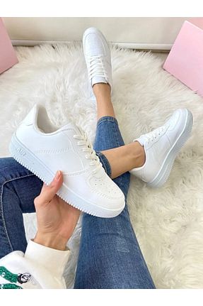 کفش اسنیکر سفید زنانه بند دار ONEGİYER - کد 927557872
