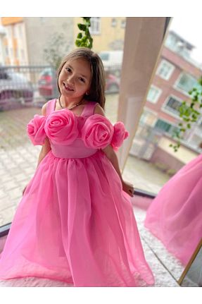 لباس مجلسی و فارغ التحصیلی صورتی بچه گانه بدون آستین Sare Çocuk Giyim - کد 927566783