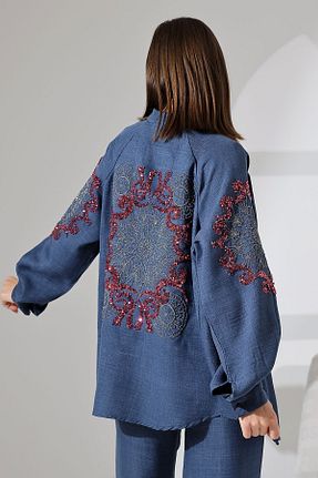 ست بالاتنه و پائین تنه سرمه ای زنانه بافتنی Miss Allos - کد 834006525