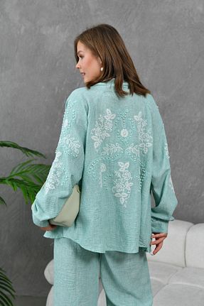 ست بالاتنه و پائین تنه سبز زنانه بافتنی Miss Allos - کد 834000894