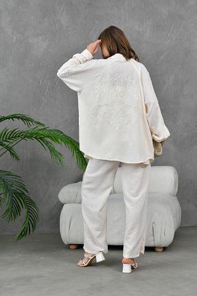 ست بالاتنه و پائین تنه بژ زنانه بافتنی Miss Allos - کد 832581131