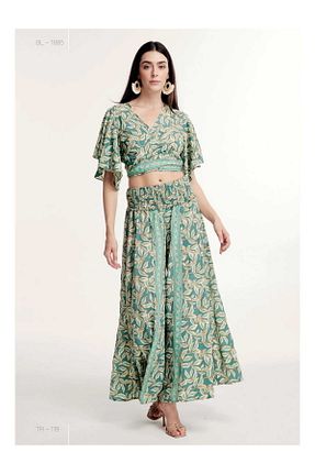 ست بالاتنه و پائین تنه رنگی زنانه اورسایز LaraLisa Collection - کد 920880212