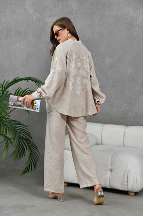 ست بالاتنه و پائین تنه قهوه ای زنانه بافتنی Miss Allos - کد 832612481