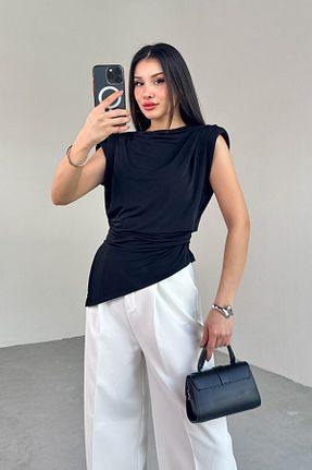 بلوز مشکی زنانه ساده Cappmoda - کد 927570727