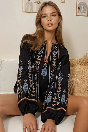 بلوز مشکی زنانه رگولار VAGGON - کد 927569089