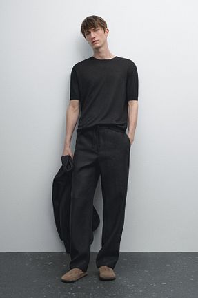 تیشرت مشکی مردانه Straight Massimo Dutti - کد 927574357