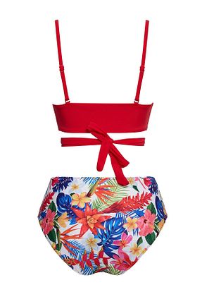 مایوکینی قرمز زنانه طرح دار SAILOR moda - کد 927573560