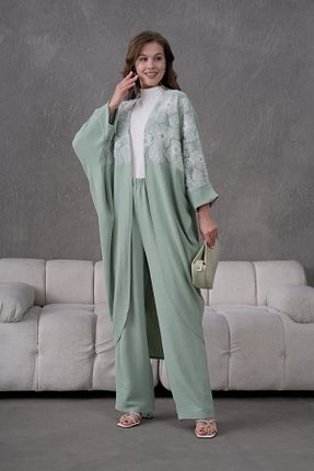 ست بالاتنه و پائین تنه سبز زنانه بافتنی Miss Allos - کد 921368409