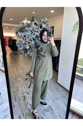 ست بالاتنه و پائین تنه طوسی زنانه بافتنی Ghisa - کد 927586268