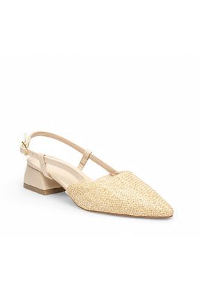 کفش پاشنه بلند کلاسیک بژ زنانه حصیر ELAIA SHOES - کد 927591144