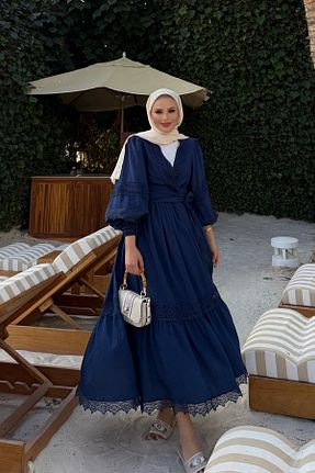 ست بالاتنه و پائین تنه حجاب سرمه ای زنانه کلوش NAGE COLLECTION - کد 927601275