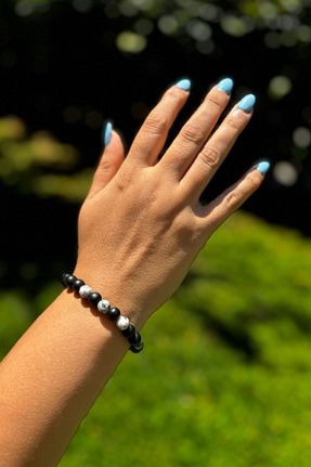 دستبند جواهر مشکی مردانه چرم خالص Gökhan Talay - کد 856462923