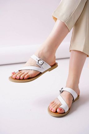 دمپائی خانگی سفید زنانه پاشنه کوتاه (1 - 4 سانتی متر) Shop58 - کد 924106521