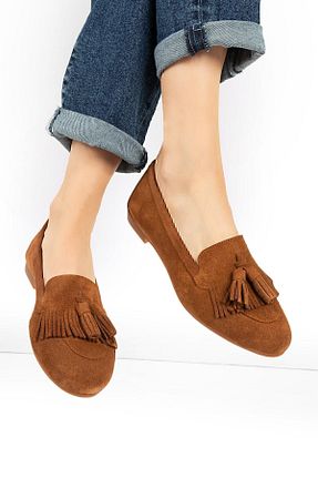 بابت قهوه ای زنانه جیر Deery - کد 98409002