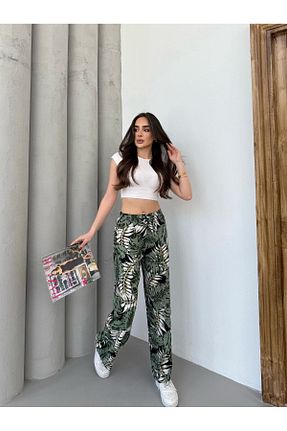 شلوار سبز زنانه ویسکون Ozy Fashion - کد 927637192