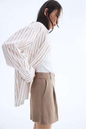 شلوارک و برمودا بژ زنانه رگولار H&M - کد 927649973