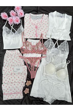 ربدوشام صورتی زنانه ساتن Lena Homewears - کد 927640920
