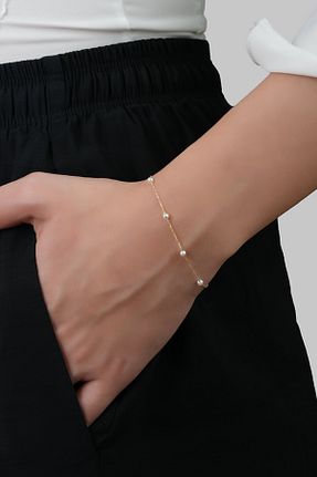دستبند نقره زرد زنانه 14 عیار So Chic - کد 927651799