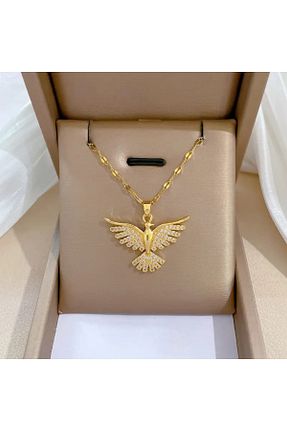 گردنبند استیل ( فولاد ) طلائی زنانه استیل (فولاد) Brillo - کد 848184667