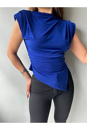 بلوز آبی زنانه ساده mangis - کد 927661439