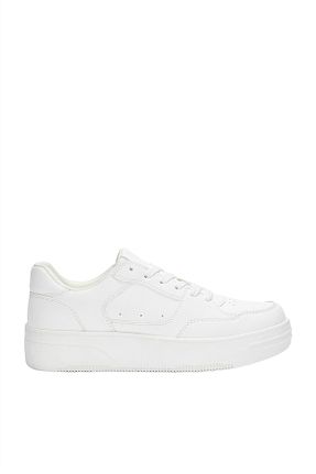 کفش اسنیکر سفید زنانه چرم اصل Pull & Bear - کد 927660677