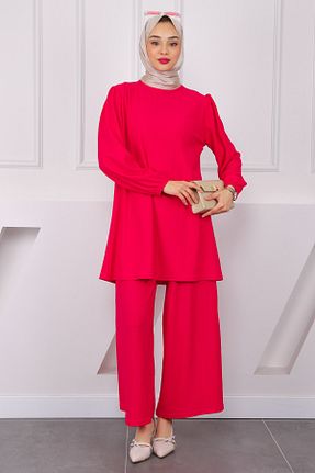 ست بالاتنه و پائین تنه حجاب صورتی زنانه رگولار İmajButik - کد 927680443