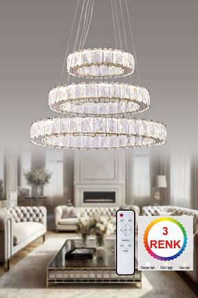 لوستر زرد سنگ کریستال HİRALUCE - کد 922048621