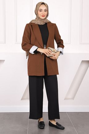 کت حجاب قهوه ای زنانه رگولار İmajButik - کد 927680585