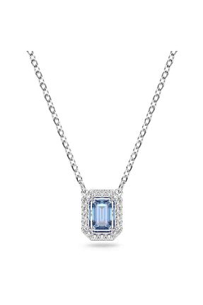 گردنبند استیل ( فولاد ) آبی زنانه رودیوم Swarovski - کد 468227541