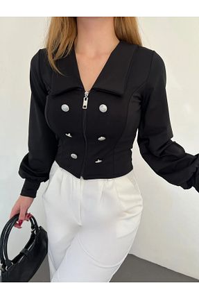 بلوز مشکی زنانه ساده YEDİ CÜCELER EL SANATLARI - کد 927687042