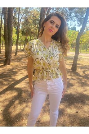 بلوز سبز زنانه گلدار YEDİ CÜCELER EL SANATLARI - کد 927686684