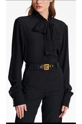 کمربند مشکی زنانه چرم خالص Balmain Paris - کد 927687638