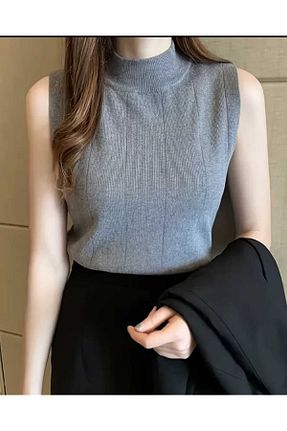 بلوز طوسی زنانه تریکو ASEZ BUTİK - کد 927690516