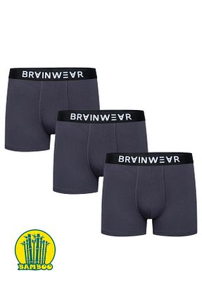 باکسر طوسی مردانه بامبو BRAINWEAR - کد 901844334