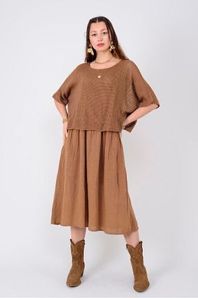 لباس قهوه ای زنانه بافتنی EREN STYLE - کد 865651710
