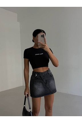 دامن مشکی زنانه جین Castivo Fashion - کد 927714645