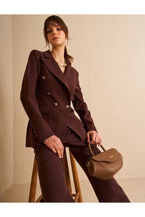 کت حجاب قهوه ای زنانه رگولار Kayra - کد 927715784