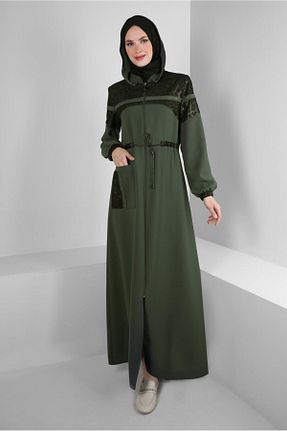 مانتو بلند حجاب خاکی زنانه Alvina - کد 805950505