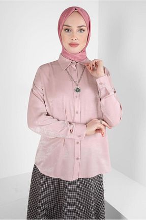 بلوز حجاب صورتی زنانه رگولار Alvina - کد 790162879