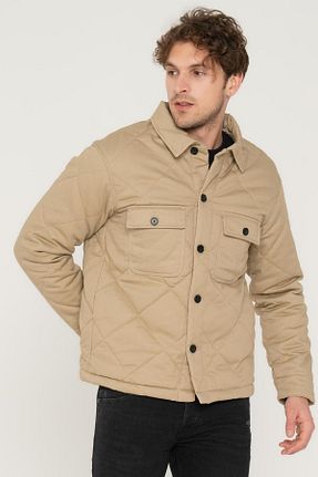کاپشن بژ مردانه رگولار Jack & Jones - کد 778477790