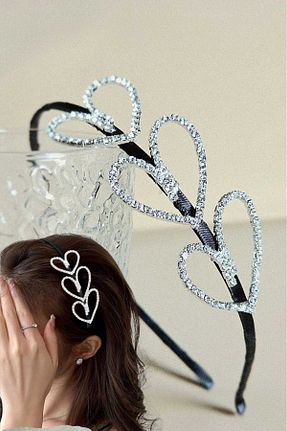 تاج مشکی زنانه سنک زیرکون Diloshtrend Design - کد 927770542
