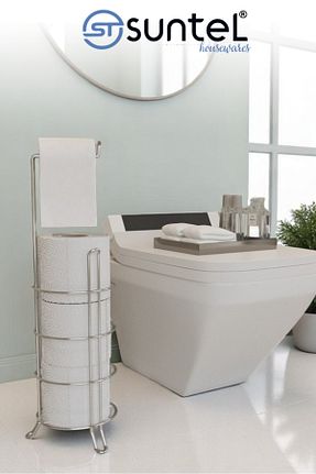 پایه دستمال توالت طوسی فلزی SUNTEL BANYO MUTFAK AKSESUARLARI - کد 927775184