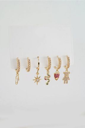 گوشواره استیل (فولاد) طلائی زنانه استیل (فولاد) By Zeyna Aksesuar - کد 224345520