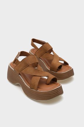 صندل قهوه ای زنانه پاشنه پر Capone Outfitters - کد 927792084
