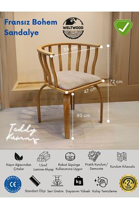 صندلی ناهار خوری سفید چوب Bebekonfor - کد 894866291